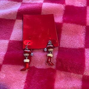 Holiday Xmas Santa’s boots dangle earrings